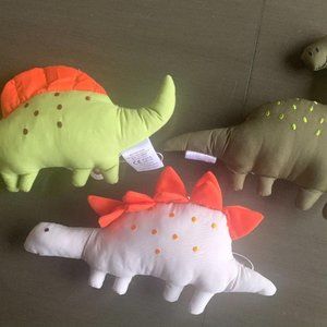 Baby 0-3 Stuffed Plush Cloth Toy Dinosaur Dinosaurs Embroidered Stegosaurus NWT